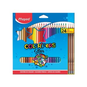 Lápis De Cor Color’Peps Star 24 Cores Mais 3 Lápis Grafite | Maped