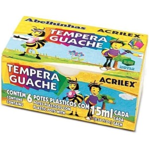 Tinta Tempera Guache 6 Cores 15ml | Acrilex