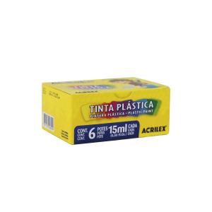 Tinta Plástica Com 6 Cores 15ml | Acrilex