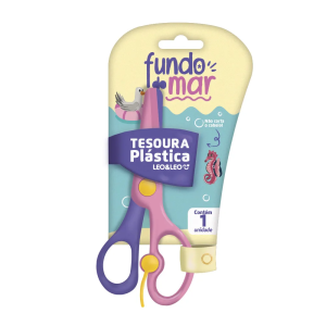 Tesoura Plastica  Escolar Fundo do Mar | Leonora