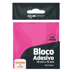 Bloco Adesivo Rosa Neon 76mmx76mm 100 Folhas | Jocar