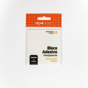 Bloco Adesivo Transparente Cristal 76Mmx76mm 50 folhas | Jocar
