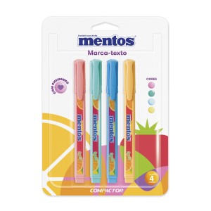 Kit Marca Texto c/ Cheirinho Pastel Destac Mentos 4 Un | Compactor
