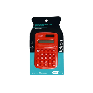 Calculadora 8 Dígitos Colorida Vermelha | Letron