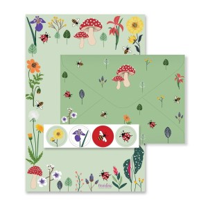 Papel de Carta com 4 Unidades Love Garden Verde | Fina Ideia