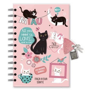 Diário com Chave Gatos | Fina Ideia