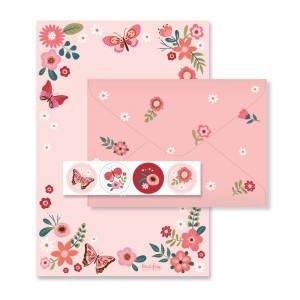 Papel de Carta 4 Unidades Borboletas | Fina Ideia