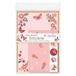 Papel de Carta 4 Unidades Borboletas | Fina Ideia