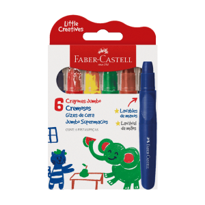 Giz de Cera Jumbo 6 Cores Supermacio | Faber-Castell