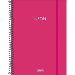Caderno Universitário 1 Matéria Neon Pink 80 Folhas | Tilibra