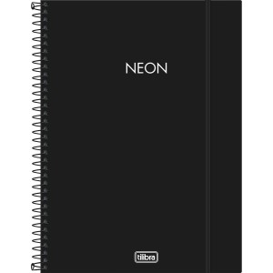 Caderno Universitário 10 Matérias Neon Preto 160 Folhas | Tilibra