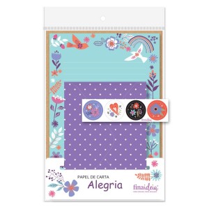 Papel de carta 4 unid. Alegria | Fina Ideia