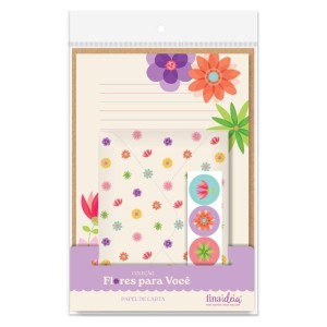 Papel de carta 4 unid. Flores Para Você | Fina Ideia