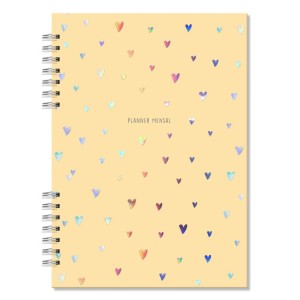 Planner Compacto mensal Corações holográficos | Fina Ideia