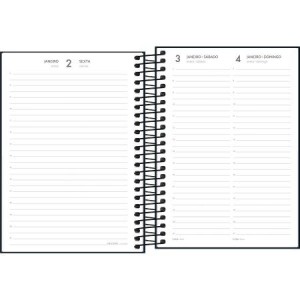 Agenda Espiral Diária M6 Spice Preta 2026 | Tilibra