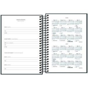 Agenda Espiral Diária M6 Spice Preta 2026 | Tilibra