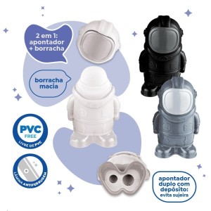 Apontador Duplo com Borracha Astro | Tris