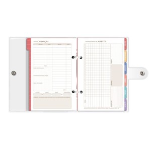 Planner Permanente Cereja 105 Folhas Capa Protetora C/ Botão | Fina Ideia