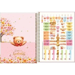 Caderno Universitário 1 Matéria Love Bears 80 Folhas | Tilibra