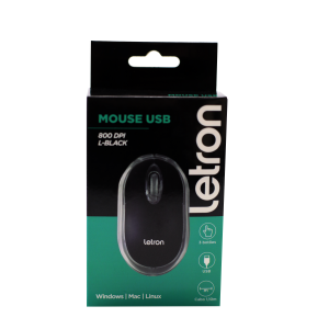 Mouse Óptico Com Led 3 Botões E 800Dpi, Usb Preto 1601 | Letron