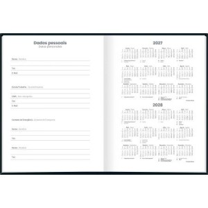 Agenda Costurada Diária M4 Pepper Preta 2027 | Tilibra