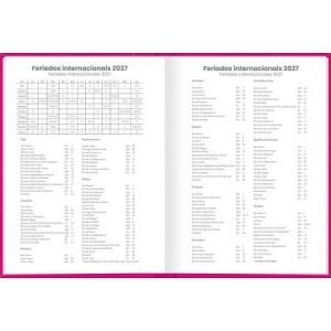 Agenda Costurada Diária M4 Pepper Rosa 2027 | Tilibra