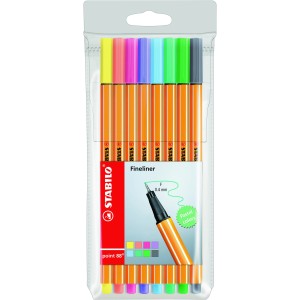 Caneta Hidrográfica Point C/08 Cores Pastel Fine 0.4 | Stabilo